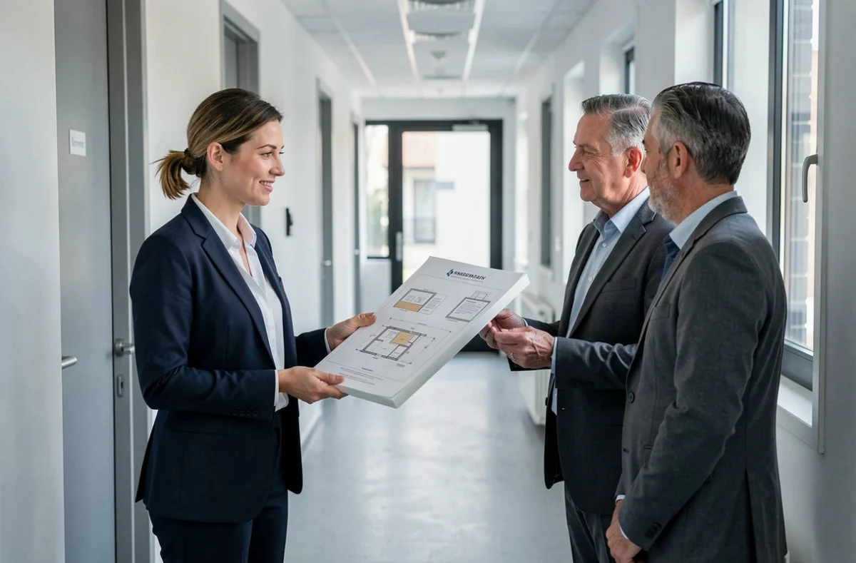 Architecte ARCAD présentant un projet de rénovation énergétique en copropriété