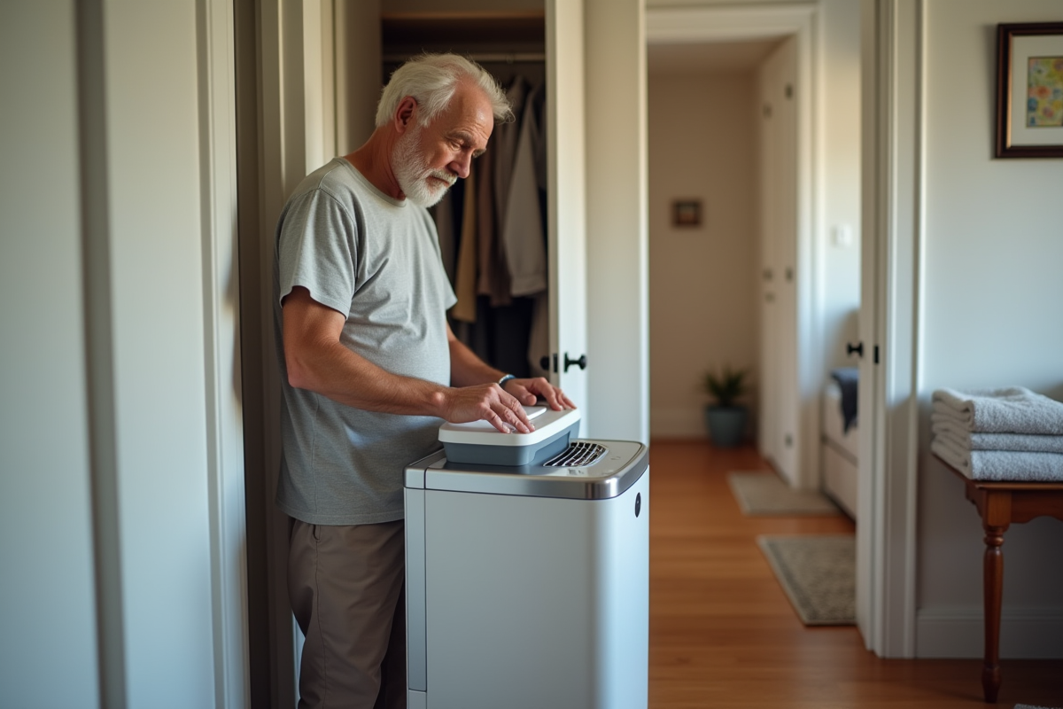 Homme vérifiant le réservoir d