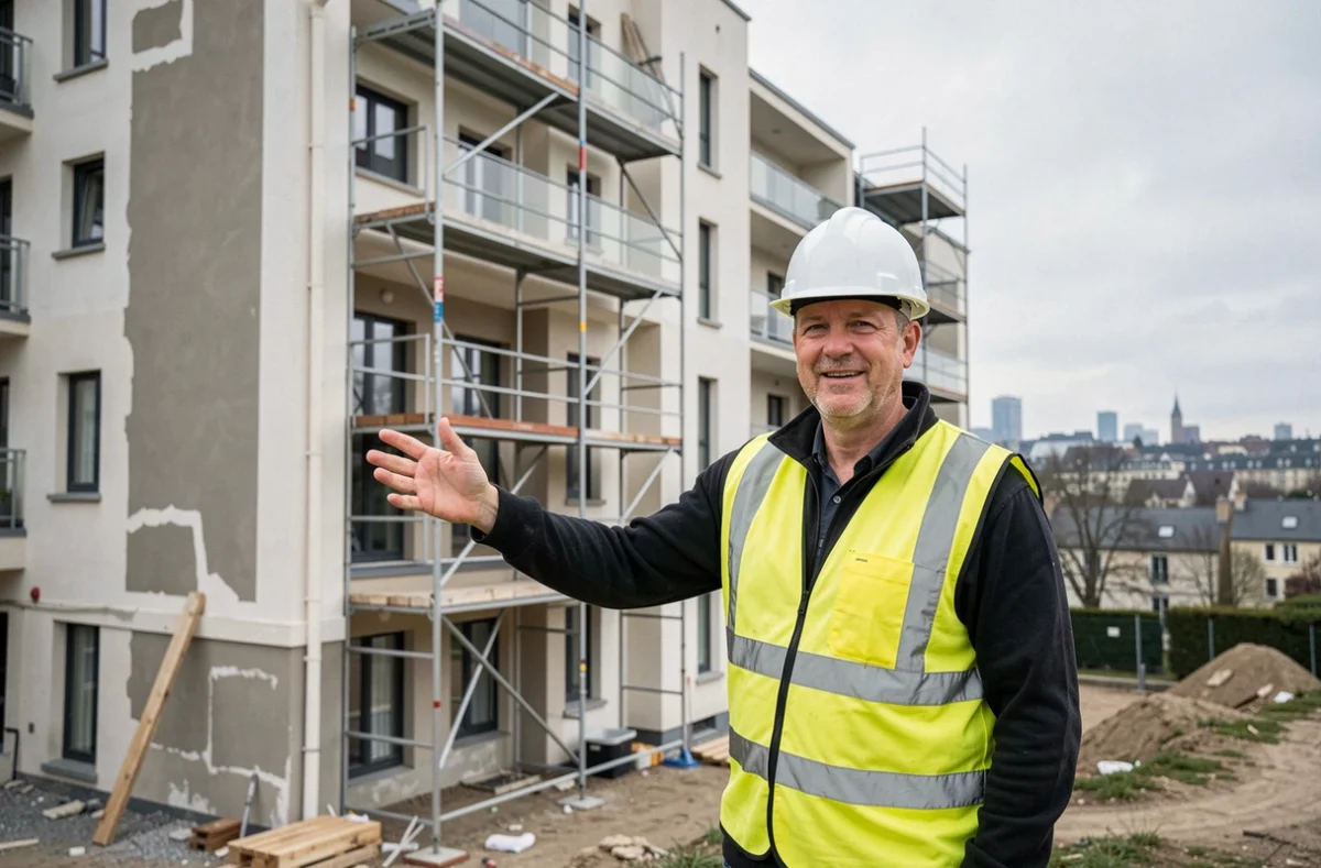 Chef de chantier SN APS supervisant des travaux de bâtiment et rénovation en Île-de-France